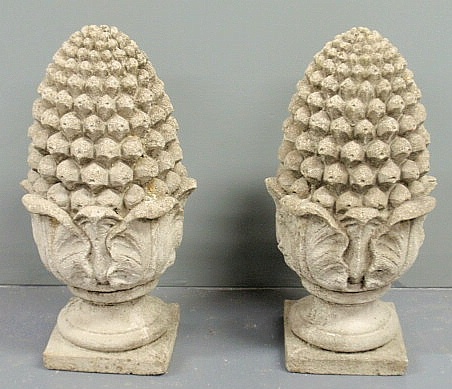 Pair of cast stone pineapple garden 156e6d