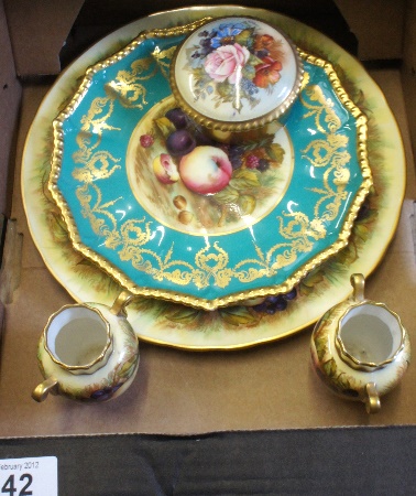 Aynsley Gilded Fruit Plates Pair of