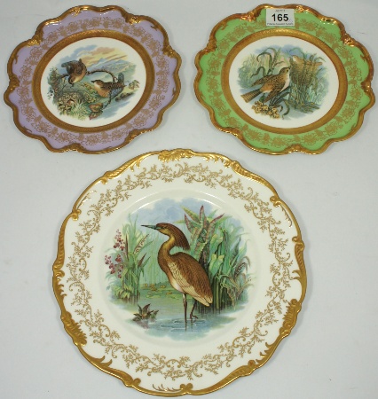 Coalport Heron Plate and a Smaller Pair