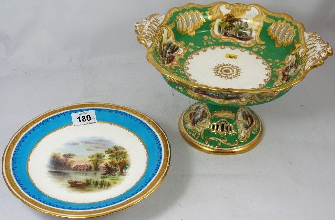 19th Century Comport Handpainted