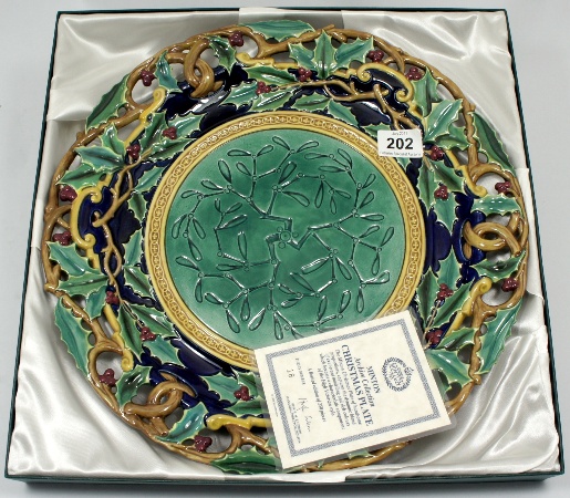 Minton Majolica Christmas Plate 1570dc