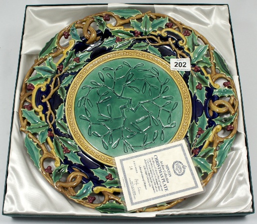 Minton Majolica Christmas Plate