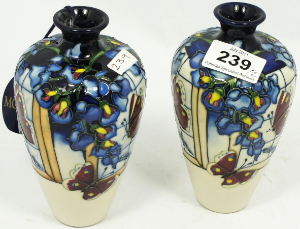 Pair Moorcroft Vases decorated