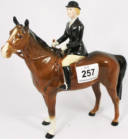 Beswick Huntslady on Brown Horse