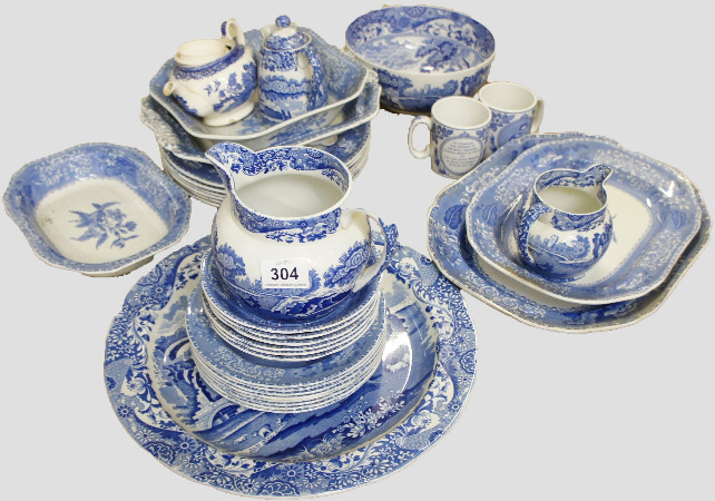 A large collection of Spode Blue 15712b