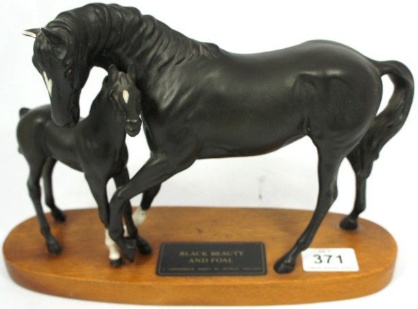 Beswick Black Beauty and Foal Connoisseur