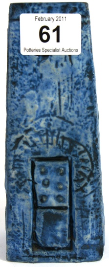 Troika Blue Coffin Vase height 1571f2