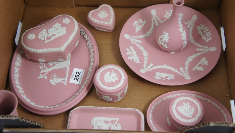 A collection of Wedgwood pink Jasperware 15729c