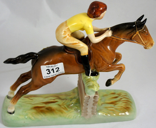 Beswick Girl on Horse Jumping Fence 1572c9