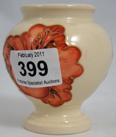 Moorcroft Hibiscus on White Small Vase