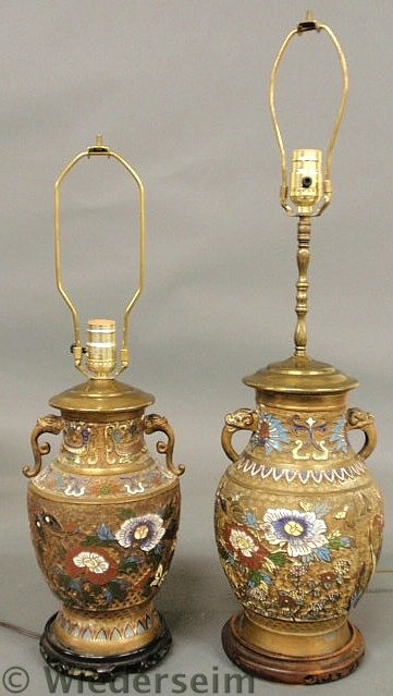 Two similar cloisonn lamps tallest 157482