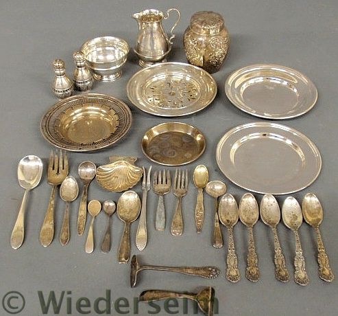 Group of sterling silver tableware 15748f