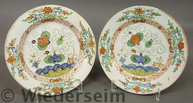 Pair of French faience plates 18th 15748c