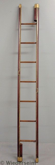 Oak folding library pole ladder clad
