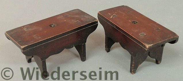 Pair of miniature mahogany footstools 15749a