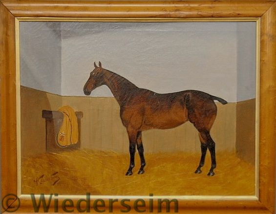 Oil on canvas equine portrait of a horse