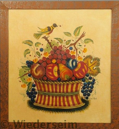 Oil on velvet theorem of a basket 1574a3