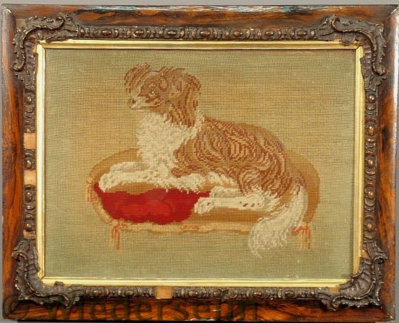 Victorian needlepoint of a recumbent 1574a4