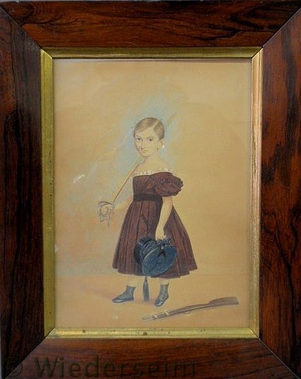 Gouache painting of a young boy c.1870