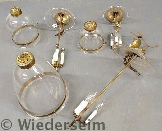 Three graduated glass and brass 1574af