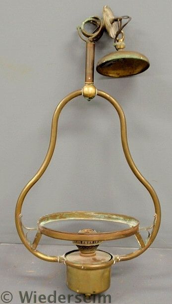 Gimbaled brass oil lamp converted 1574b1