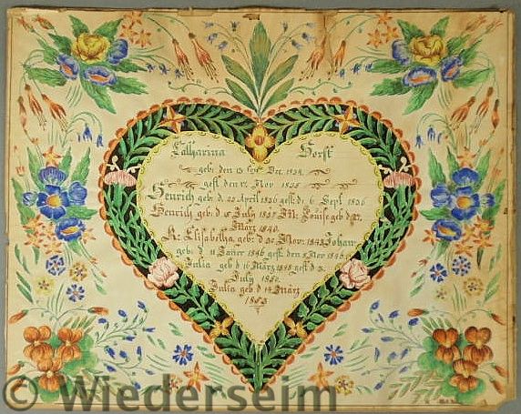 Pennsylvania German fraktur hand painted 1574ba