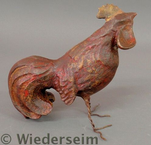 Paint decorated carved rooster 1574c1