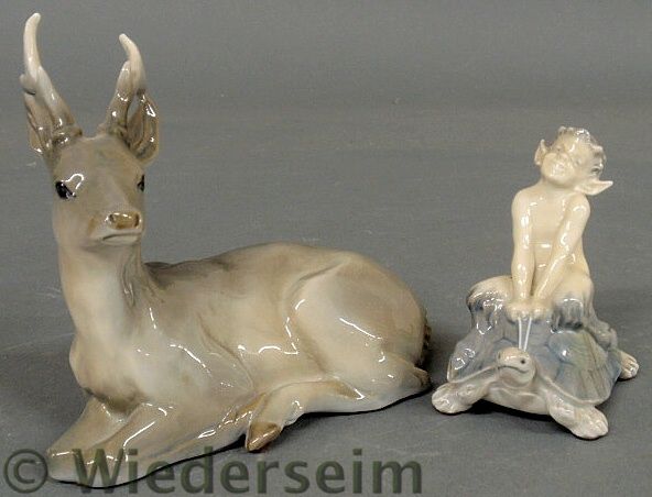 Two Royal Copenhagen figures recumbent 1574fc