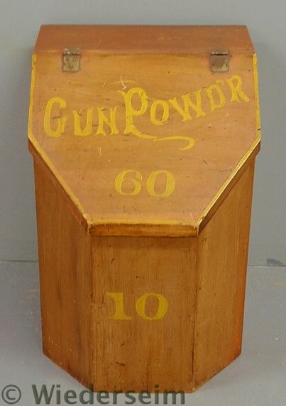 Poplar paint decorated gunpowder bin