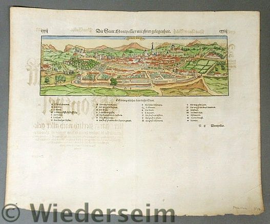 Hand colored map of Montpelier