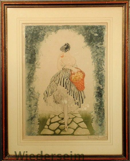 Framed and matted Louis Icart print