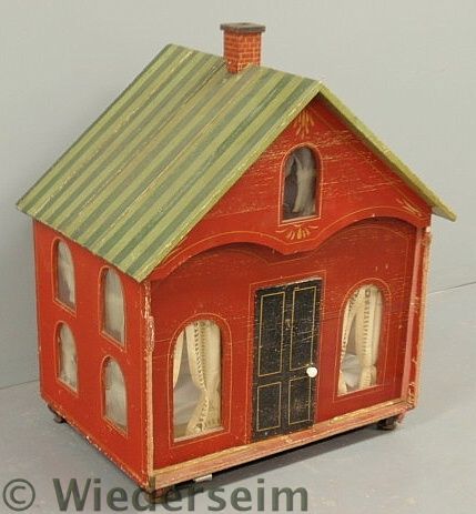 Large doll house c 1900 with red 157531