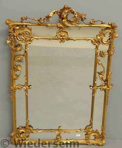 Gilt decorated Rococo mirror c.1900.