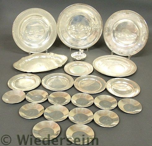 Group of sterling silver tableware to