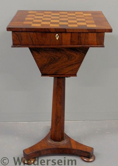 Rosewood sewing table c.1860 with a