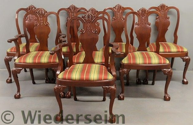 Set of eight mahogany Chippendale