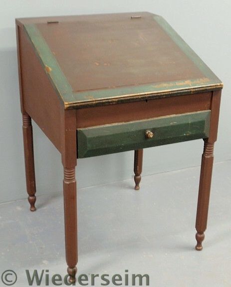 Pine schoolmaster s desk with old 15755c