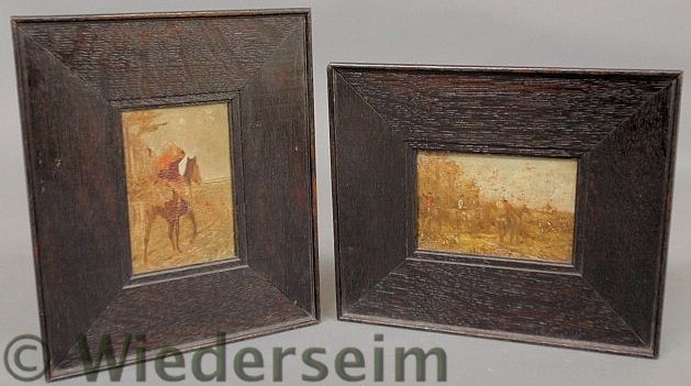Two English oil on panel paintings