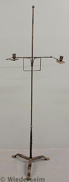 Wrought iron adjustable double-arm