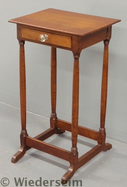 Mahogany one-drawer stand with turned