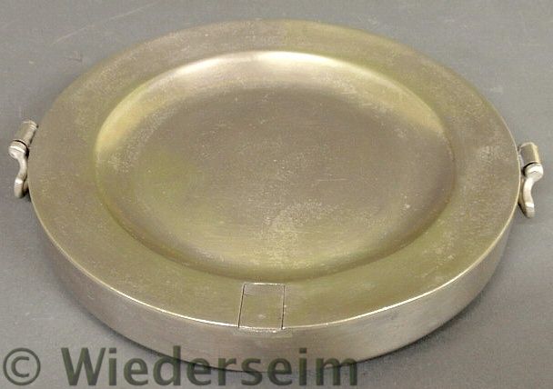 Pewter warming plate with partial touchmark
