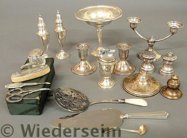 Group of sterling silver tableware and