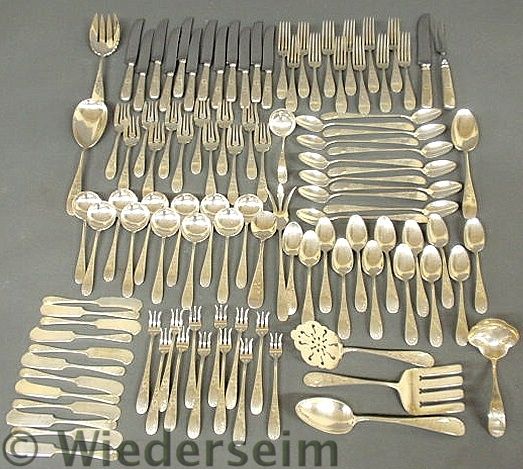 Sterling silver flatware service in