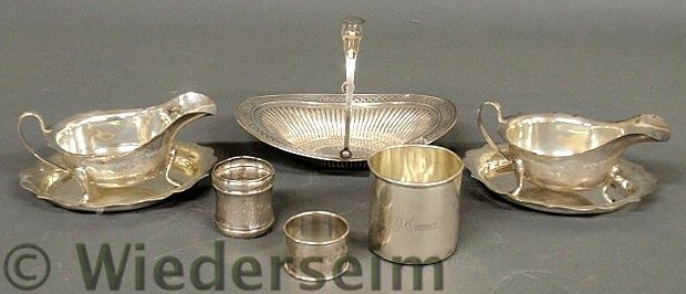 Group of sterling silver tableware to
