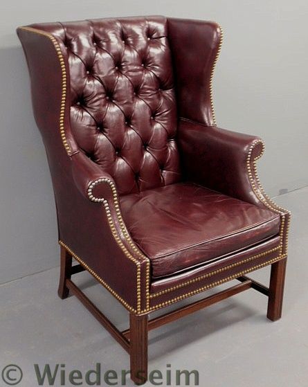 Chippendale style mahogany leather 1575c7