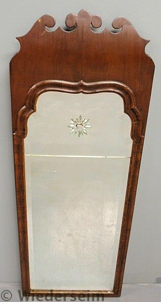 Queen Anne mahogany mirror with