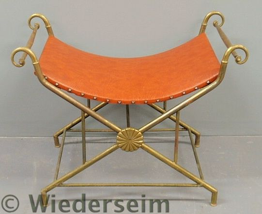 Italian brass Regency stool with