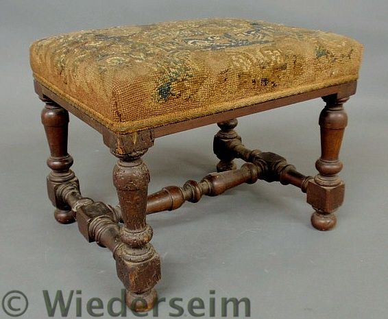 English William Mary walnut footstool  1575e1