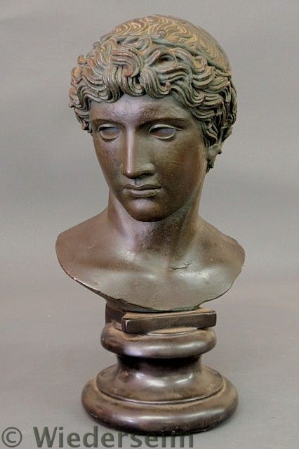 Faux bronze plaster classical bust 1575ef