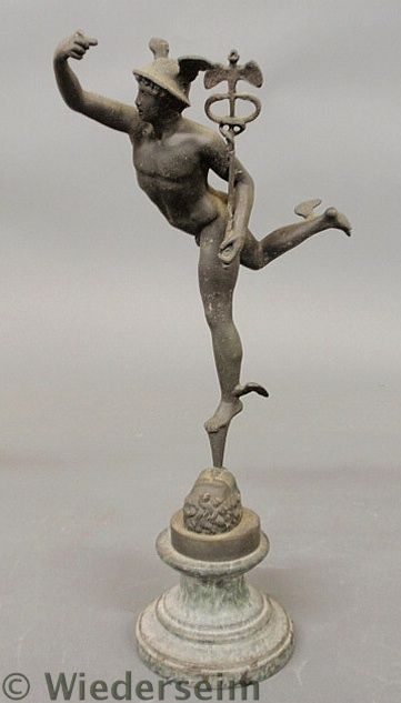 Spelter metal figure of Mercury 1575ea